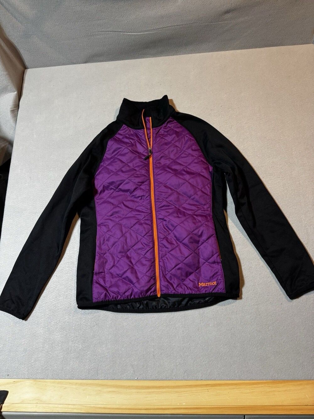 Marmot Jacket Womens M Purple Black Hybrid Quilted Climbing Hiking Outdoor